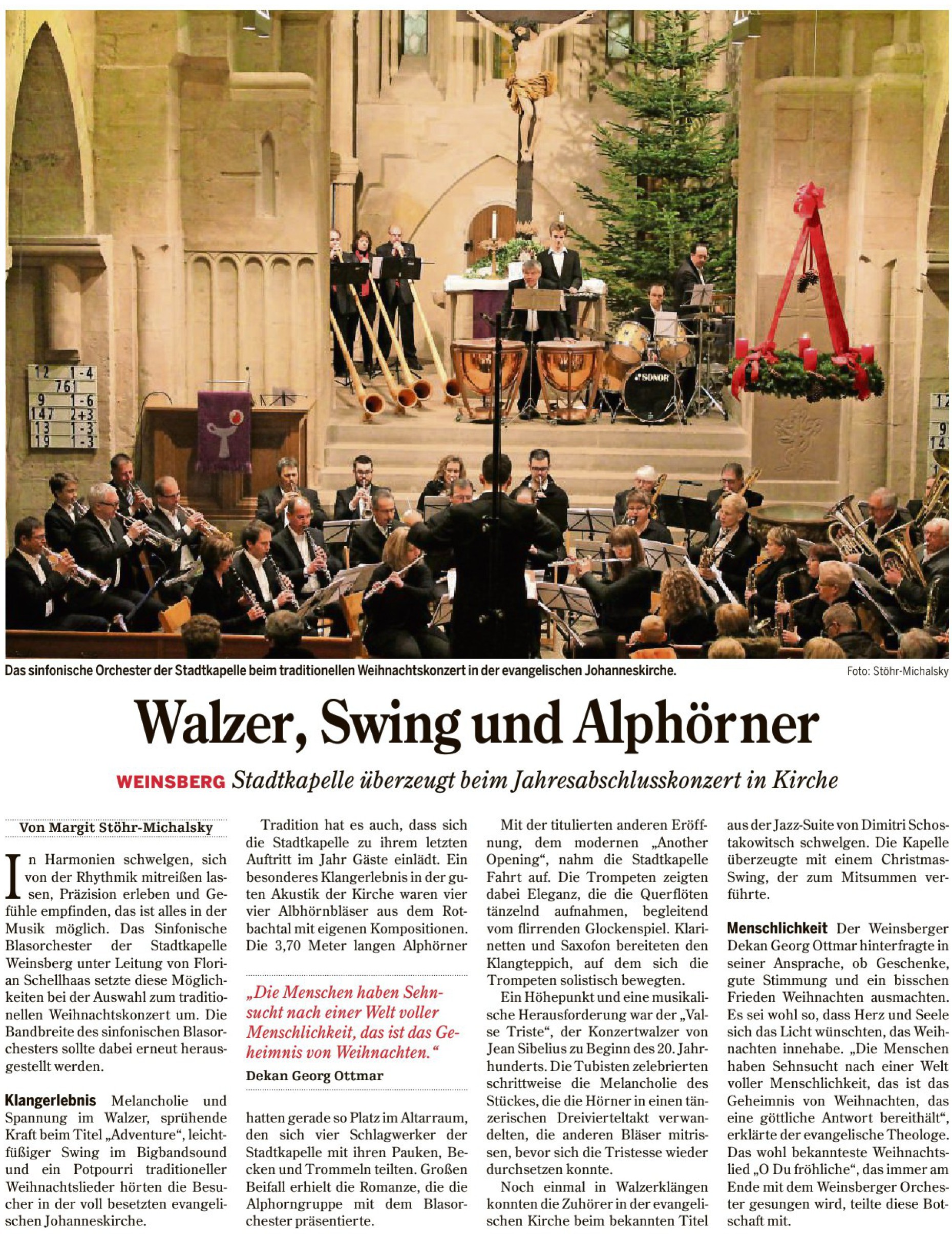 Mitwirkung beim Jahreskonzert der Stadtkapelle Weinsberg