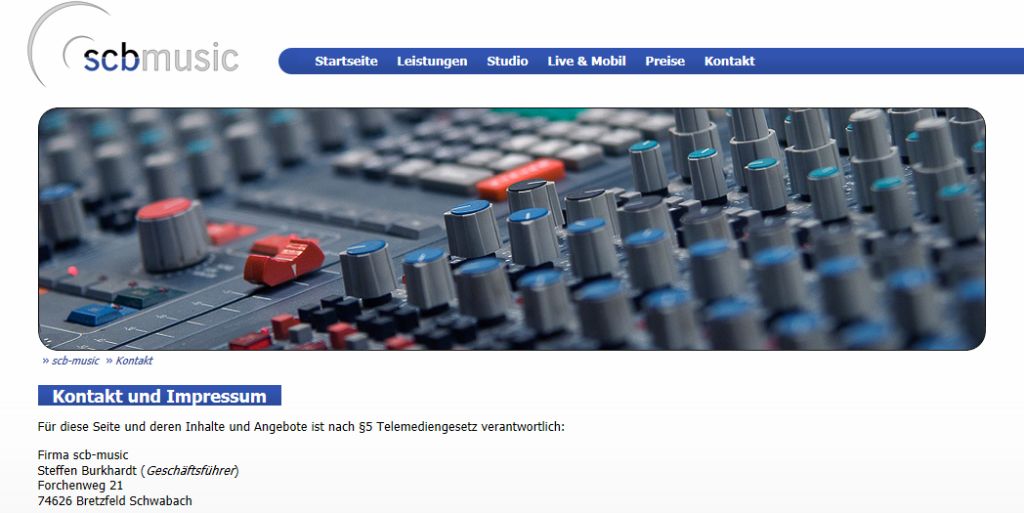 scbmusic Tonstudio Steffen Burkhardt